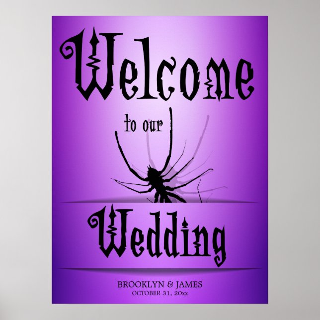 Affiche Symbole de réception du mariage d'Halloween Araign (Devant)