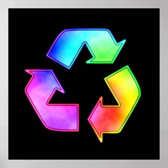 Affiche Symbole de récupération de cravate-colorant affich (Devant)