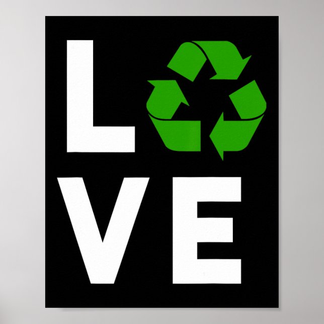 Affiche Symbole de recyclage amusant Planète De l'environn (Devant)