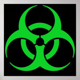 Affiche Symbole de risque biologique vert