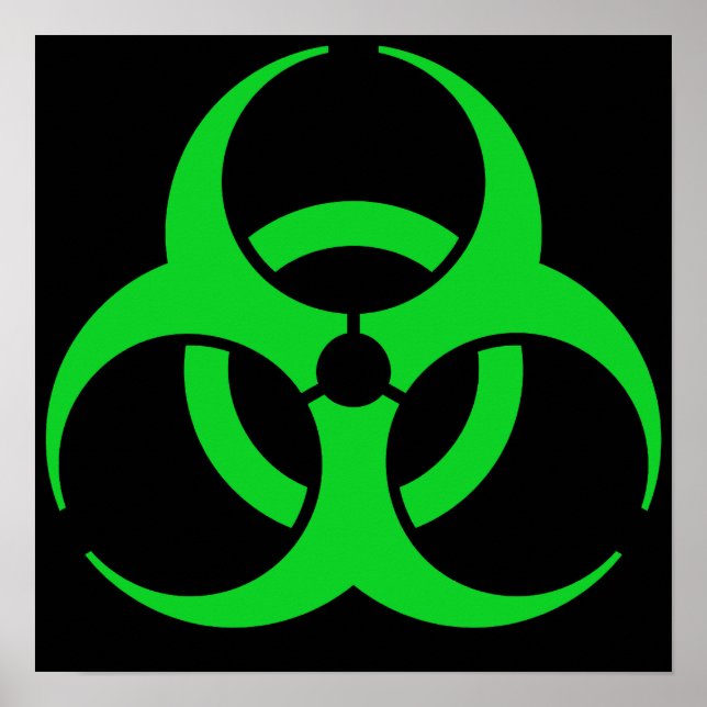 Affiche Symbole de risque biologique vert (Devant)