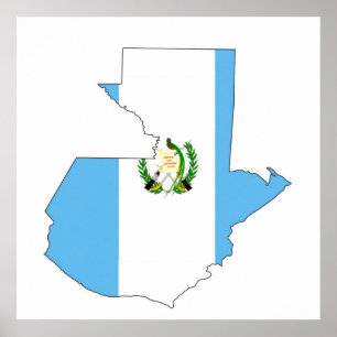 Affiche symbole de silhouette de forme de carte de drapeau