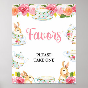 Affiche Symbole de table Favoriser Tea Party Douche