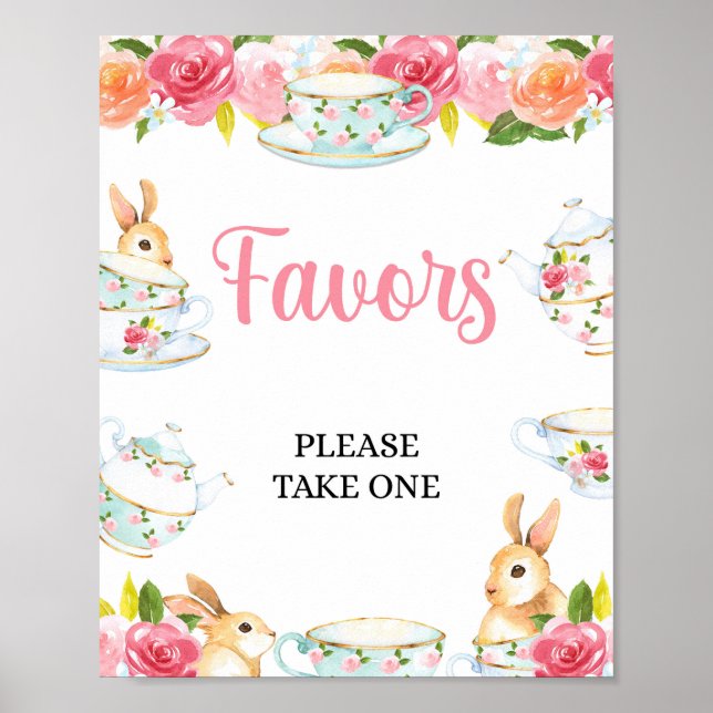 Affiche Symbole de table Favoriser Tea Party Douche (Devant)