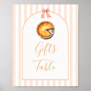 Affiche Symbole de table Little Cutie Pie Orange En vichy 
