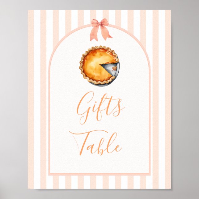 Affiche Symbole de table Little Cutie Pie Orange En vichy  (Devant)