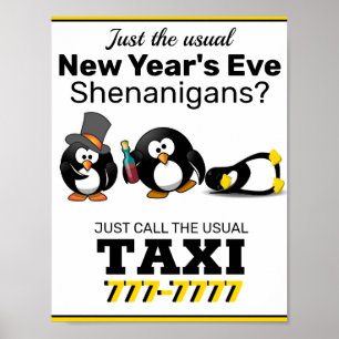 Affiche Symbole de taxi pour les bars