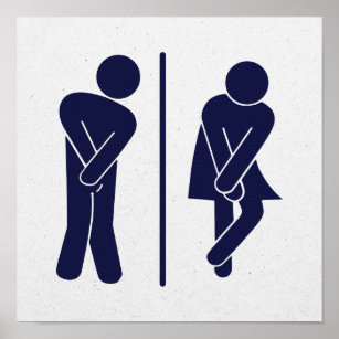 Affiche Symbole de toilettes amusant