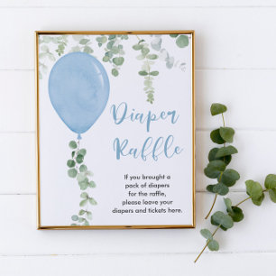 Affiche Symbole de tombole de couche Ballons bleu verdure