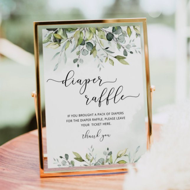 Affiche Symbole de tombole de foliage eucalyptus (Créateur téléchargé)