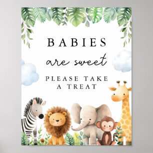 Affiche SYMBOLE DE TRAITEMENT Baby shower Safari