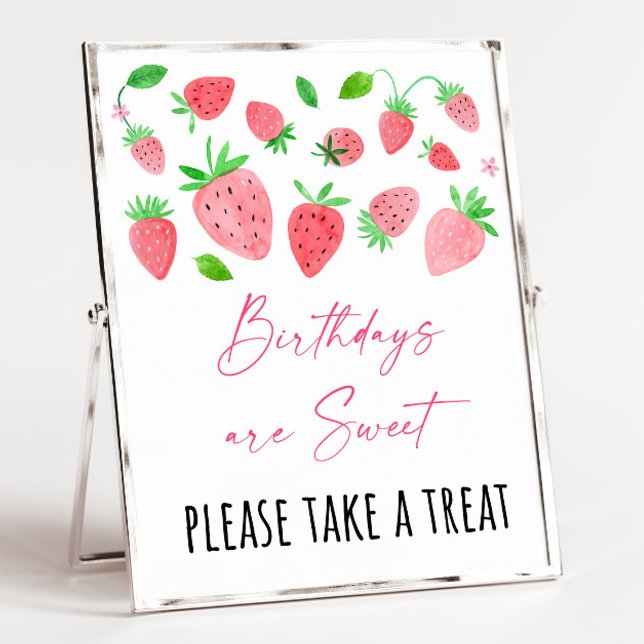 Affiche SYMBOLE DE TRAITEMENT D'ANNIVERSAIRE Fraise Berry  (Créateur téléchargé)