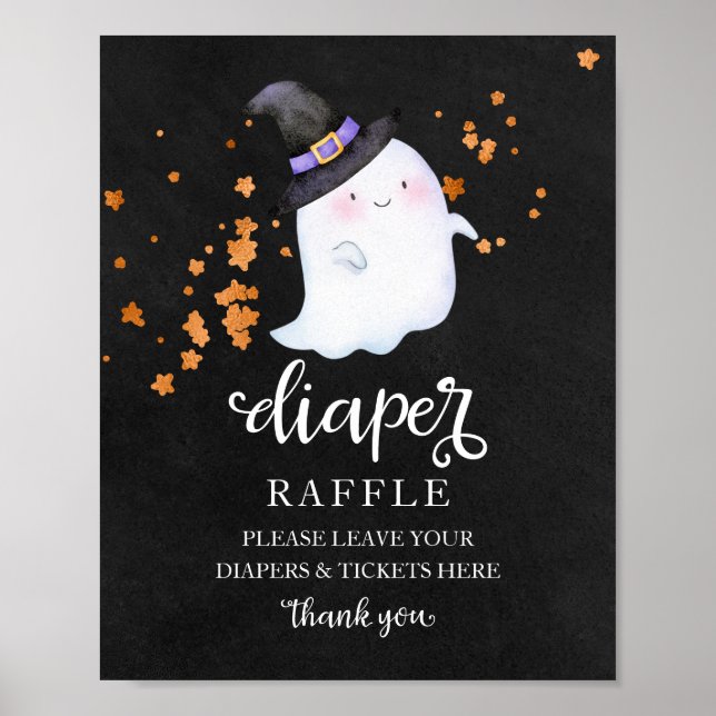 Affiche Symbole de trapèze du Baby shower d'Halloween Ghos (Devant)