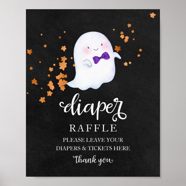 Affiche Symbole de trapèze du Baby shower d'Halloween Ghos (Devant)