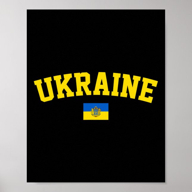 Affiche Symbole de trident du drapeau de l'Ukraine Fierté  (Devant)