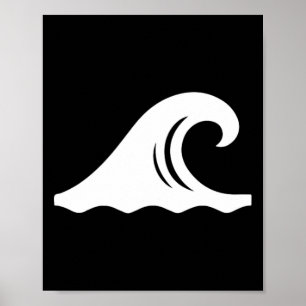 Affiche Symbole de vagues cool Surfeur Surf Surfing Côte P