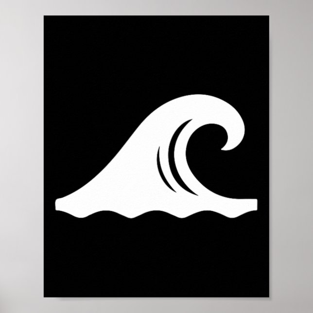Affiche Symbole de vagues cool Surfeur Surf Surfing Côte P (Devant)