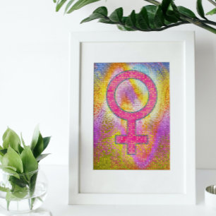 Affiche Symbole de Vénus coloré moderne
