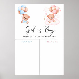 Affiche Symbole de vote Genre Cute Teddy Bear Dreamy Cub