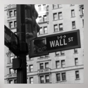 Affiche Symbole de Wall Street Photographie noir et blanc