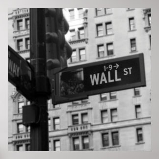Affiche Symbole de Wall Street Photographie noir et blanc