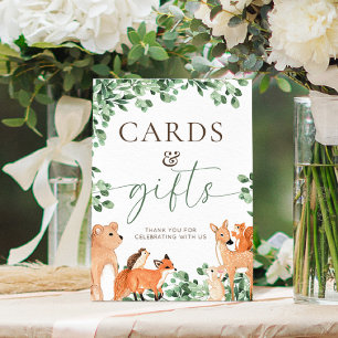 Affiche Symbole des animaux de bois Cartes et cadeaux blan