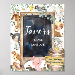 Affiche Symbole des animaux de ferme Barnyard Greenery Fav