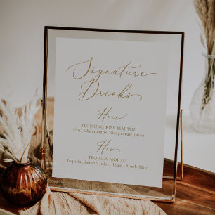 Affiche Symbole des boissons signature de Delicate Gold