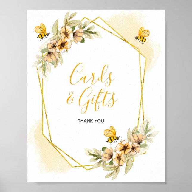 Affiche Symbole des cartes et cadeaux d'aquarelle de la Be (Devant)