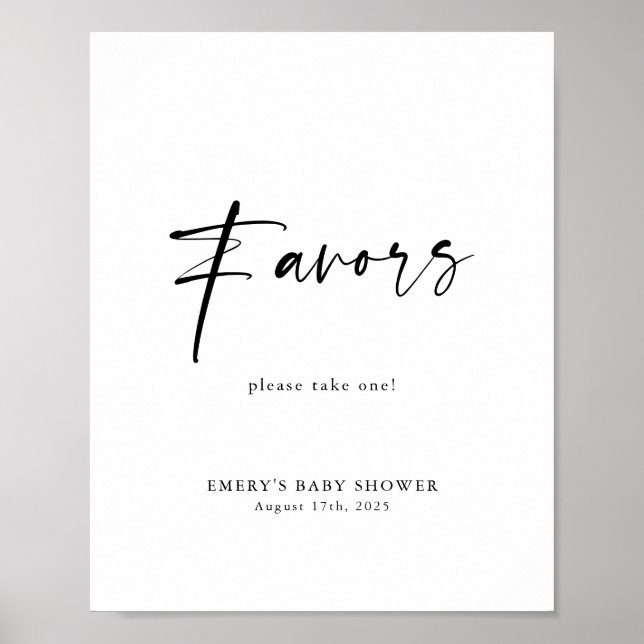 Affiche Symbole des faveurs Baby showers modernes (Devant)