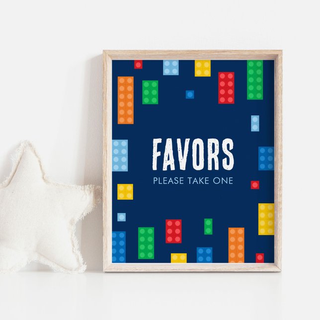 Affiche Symbole des faveurs d'anniversaire des blocs de co (Créateur téléchargé)