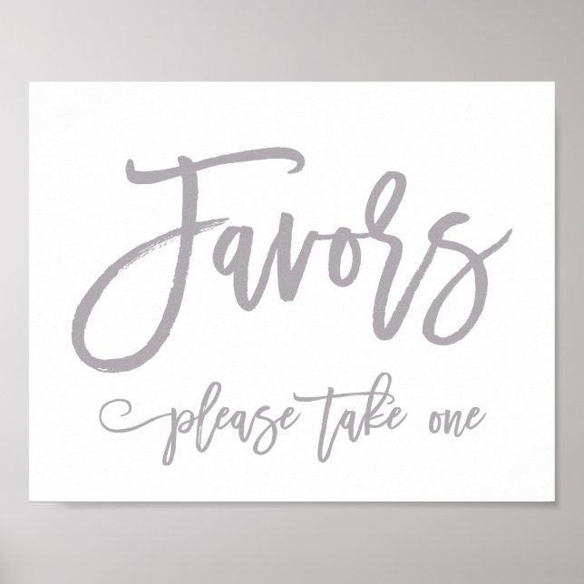 Affiche Symbole des faveurs de mariage argenté à la main c (Devant)