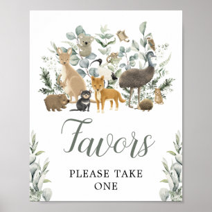 Affiche Symbole des Faveurs Eucalyptus Australian Animals