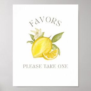 Affiche Symbole des faveurs pour la fête à thème citron