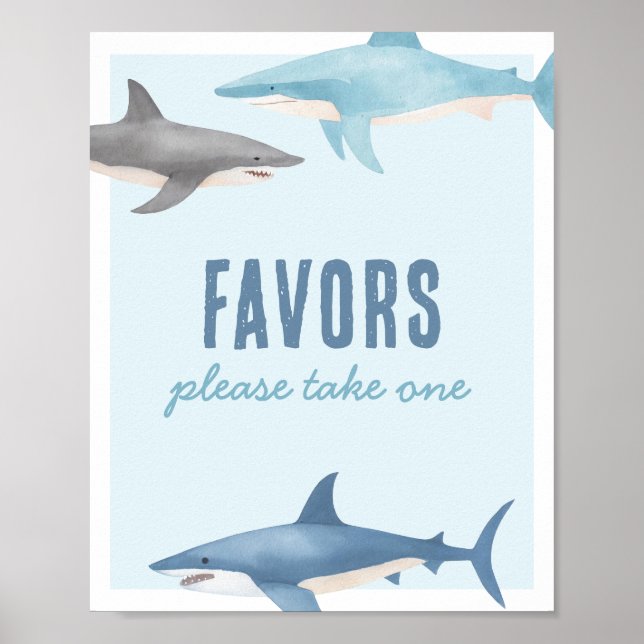Affiche Symbole des faveurs pour l'anniversaire du requin (Devant)