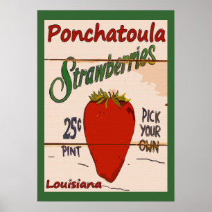 Affiche Symbole des fraises de Ponchatoula