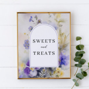 Affiche Symbole des violettes d'aquarelle rustique