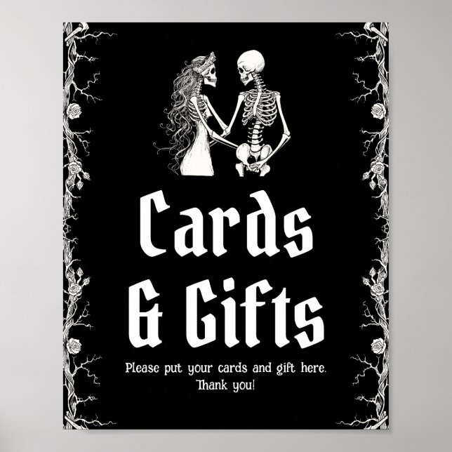 Affiche Symbole d'Halloween Squelette Cartes de Mariage et (Devant)