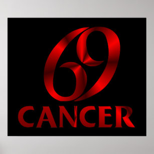 Affiche Symbole d'horoscope du cancer rouge