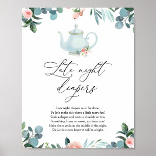 Affiche Symbole Diapositive De Nuit De Flore Blanche