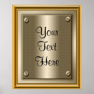 Affiche Symbole d'impression de l'affiche Gold Plaque