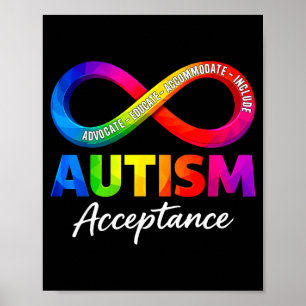 Affiche symbole d'infini d'acceptation de l'autisme sensib