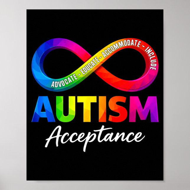 Affiche symbole d'infini d'acceptation de l'autisme sensib (Devant)