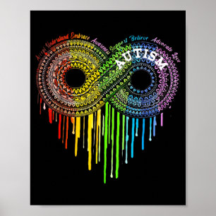 Affiche Symbole d'infini de l'arc-en-ciel de l'autisme Sen