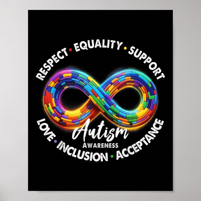 Affiche Symbole d'infini Sensibilisation sur l'autisme Res (Devant)