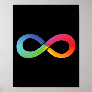 Affiche Symbole d'infinité arc-en-ciel Sensibilisation sur