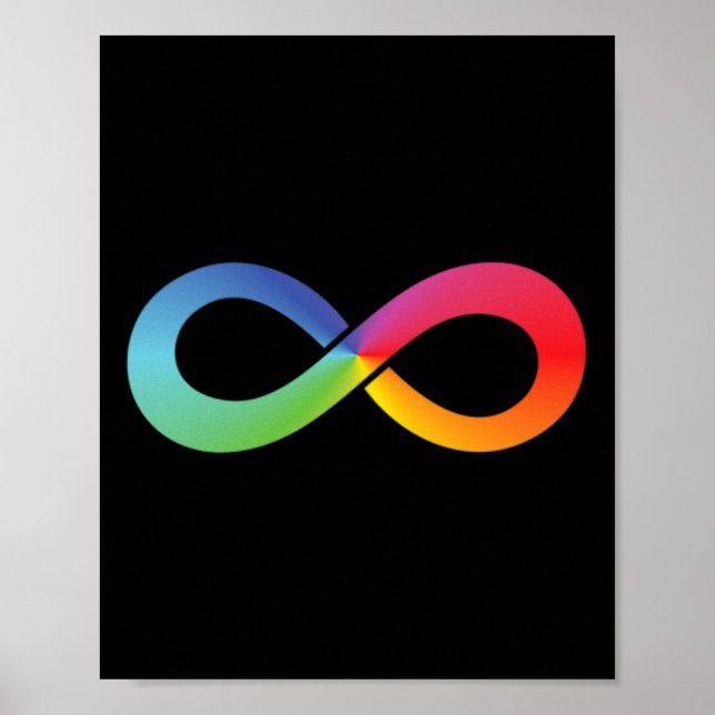 Affiche Symbole d'infinité arc-en-ciel Sensibilisation sur (Devant)