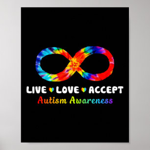 Affiche Symbole d'infinité de teint en direct Amour Accept