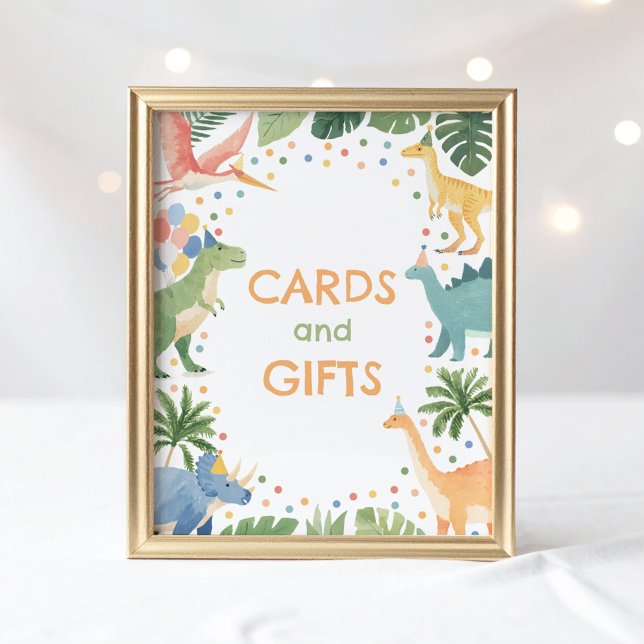 Affiche Symbole Dinosaur Anniversaire Cartes et Cadeaux (Créateur téléchargé)