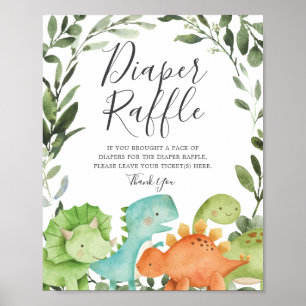 Affiche Symbole Dinosaures Baby shower Dinosaures